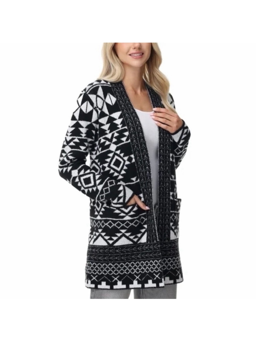 FRYE OPEN CARDIGAN AZTEC PATTERN